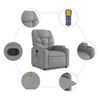 vidaXL Sill&oacute;n de masaje reclinable de pie de tela gris claro