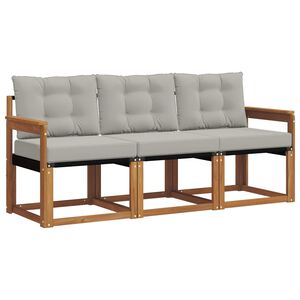 vidaXL Conjunto de sof&aacute;s de exterior 3 pcs Gris Natural y Claro