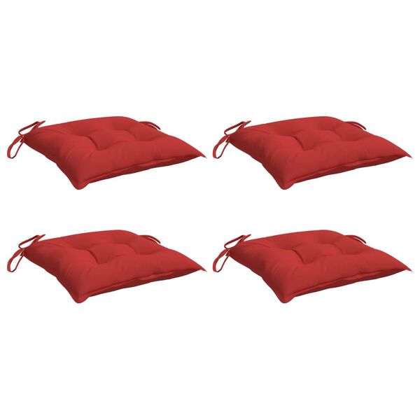 vidaXL Cojines de silla de jard&iacute;n 4 uds tela Oxford rojo 40x40x7 cm