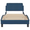 vidaXL Estructura de cama con cabecero Dover tela azul 90x200 cm