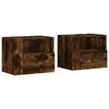 vidaXL Mesitas de noche de pared 2 uds color roble ahumado 45x30x35 cm