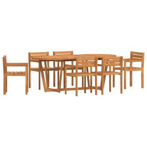 vidaXL Juego de comedor de jard&iacute;n de 7 piezas de madera maciza de acacia