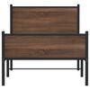vidaXL Estructura de cama sin colchón metal marrón roble 90x190 cm