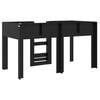 vidaXL Cama Litera para Ni&ntilde;os con colch&oacute;n Roble Negro 100 x 200 cm