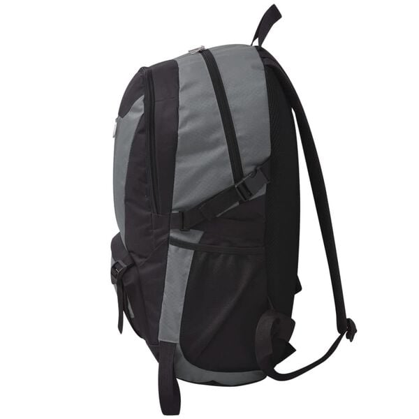 vidaXL Mochila de senderismo XXL negro y gris 40 l