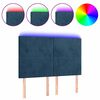 vidaXL Cabecero con luces LED terciopelo azul oscuro 144x5x118/128 cm