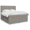 vidaXL Cama box spring con colch&oacute;n tela gris taupe 200x200 cm