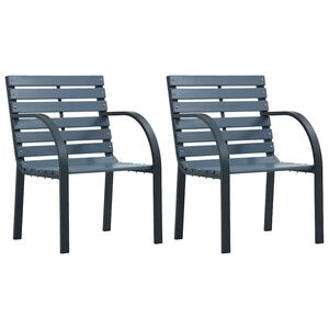 vidaXL Sillas de jard&iacute;n 2 unidades madera maciza abeto gris y acero