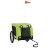 vidaXL Remolque de bicicleta mascotas hierro tela Oxford verde negro
