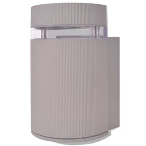 vidaXL Aplique de pared de exterior semicil&iacute;ndrico gris aluminio