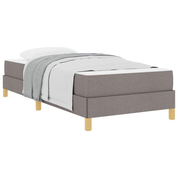vidaXL Cama tipo Box Spring con colch&oacute;n Taup&eacute; 100 x 200 cm tela