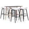 vidaXL Mesa alta y taburetes de bar 5 piezas negro y blanco