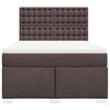vidaXL Cama box spring con colch&oacute;n tela marr&oacute;n oscuro 140x190 cm