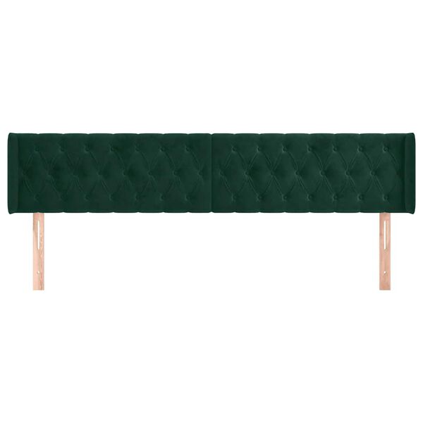 vidaXL Cabecero de terciopelo verde oscuro 203x16x78/88 cm
