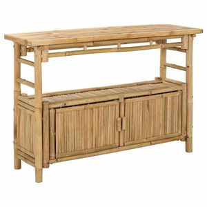 vidaXL Mesa Consola con estante Natural 110 x 35 x 75 cm Bamb&uacute;