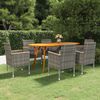 vidaXL Juego de comedor de jard&iacute;n de 7 piezas gris