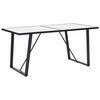 vidaXL Mesa de comedor de vidrio templado blanco 160x80x75 cm