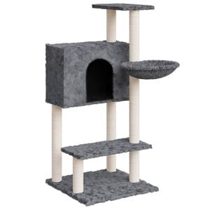 vidaXL Rascador para gatos con postes de sisal gris oscuro 108,5 cm