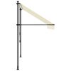 vidaXL Toldo retr&aacute;ctil de tela y acero crema 250x150 cm