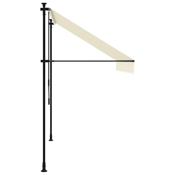 vidaXL Toldo retr&aacute;ctil de tela y acero crema 250x150 cm