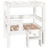 vidaXL Cama para perros madera maciza de pino blanco 55,5x53,5x60 cm