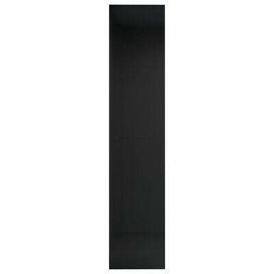 vidaXL Estantería de libros contrachapada negro brillo 36x30x143 cm