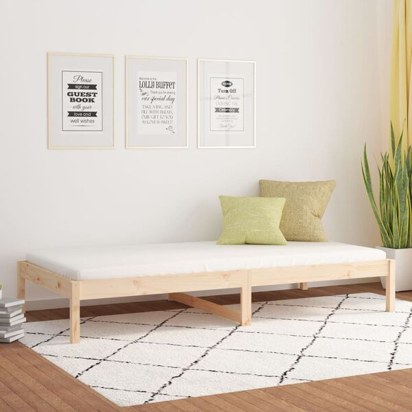 vidaXL Sof&aacute; cama de madera maciza de pino 90x190 cm