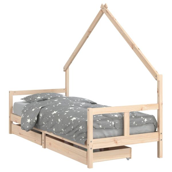 vidaXL Estructura de cama para ni&ntilde;os con cajones madera pino 80x200 cm