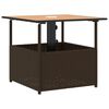 vidaXL Mesa de jard&iacute;n hueco de sombrilla rat&aacute;n PE marr&oacute;n 55x55x46,5 cm