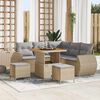 vidaXL Conjunto de sof&aacute; de jard&iacute;n con coj&iacute;n 8 pcs Beige y Gris Claro