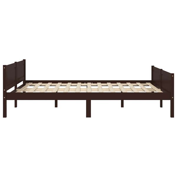 vidaXL Estructura cama sin colch&oacute;n madera pino marr&oacute;n oscuro 120x200cm