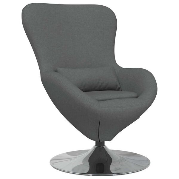 vidaXL Sill&oacute;n huevo Gris oscuro 63 x 73 x 90 cm tela