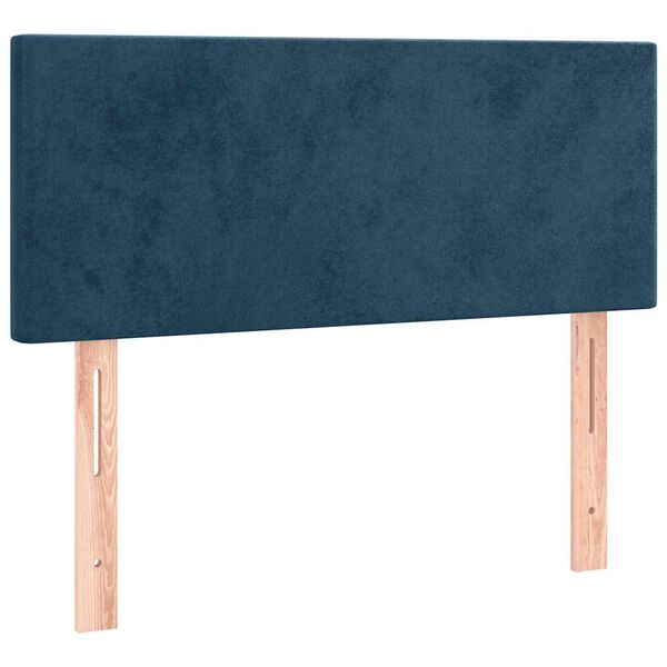 vidaXL Cabecero con LED de terciopelo azul 100x5x78/88 cm