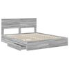 vidaXL Cama con almacenamiento con cabecera Gris Sonoma 160 x 200 cm