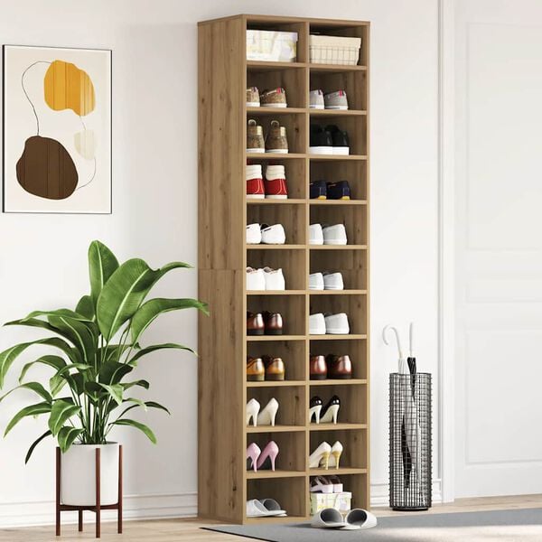 vidaXL Zapatero de madera contrachapada roble artisian 54x34x183 cm