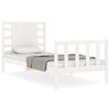 vidaXL Estructura de cama individual con cabecero madera maciza blanco