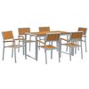vidaXL Conjunto de Comedor de Jard&iacute;n 7 uds. Gris