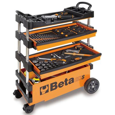 Beta Tools carro portaherramientas plegable de acero C27S-O naranja