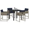 vidaXL Conjunto de Comedor de Jard&iacute;n 5 pcs Gris rat&aacute;n sint&eacute;tico