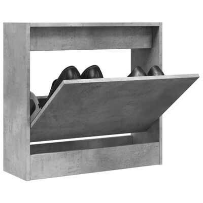 vidaXL Zapatero de madera de ingeniería gris hormigón 60x21x57 cm