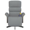 vidaXL Sill&oacute;n reclinable de masaje con reposapi&eacute;s tela gris claro