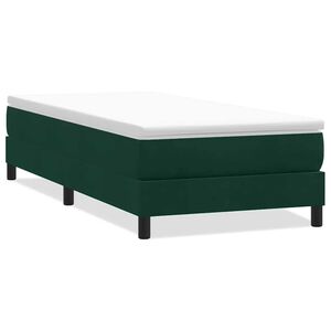 vidaXL Cama box spring sin colch&oacute;n terciopelo verde oscuro 90x210 cm