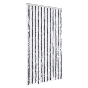 vidaXL Cortina antimoscas chenilla gris y blanco 100x200 cm