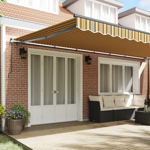 vidaXL Toldo Retr&aacute;ctil Multicolor 600 x 350 cm Poli&eacute;ster y Acero