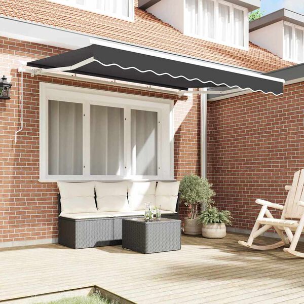 vidaXL Toldo Retr&aacute;ctil Manual Antracita 250 x 200 cm tela