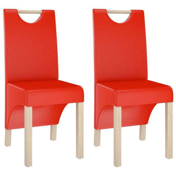 vidaXL Sillas comedor 2 unidades cuero sint&eacute;tico rojo