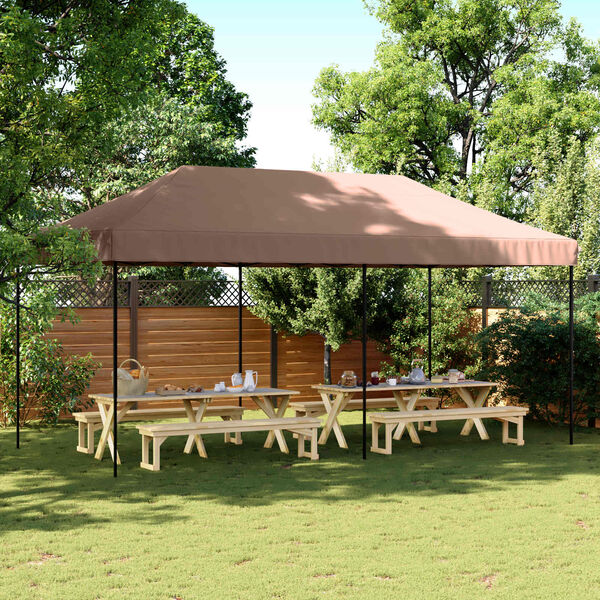 vidaXL Carpa de Fiesta Marr&oacute;n 292 x 580 x 315 cm Tela Oxford