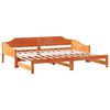 vidaXL Sof&aacute; cama nido madera maciza de pino marr&oacute;n cera 80x200 cm
