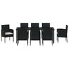 vidaXL Conjunto de Comedor de Jard&iacute;n 9 pcs Negro rat&aacute;n sint&eacute;tico