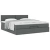 vidaXL Estructura de cama otomana con colch&oacute;n gris oscuro 200x200 cm